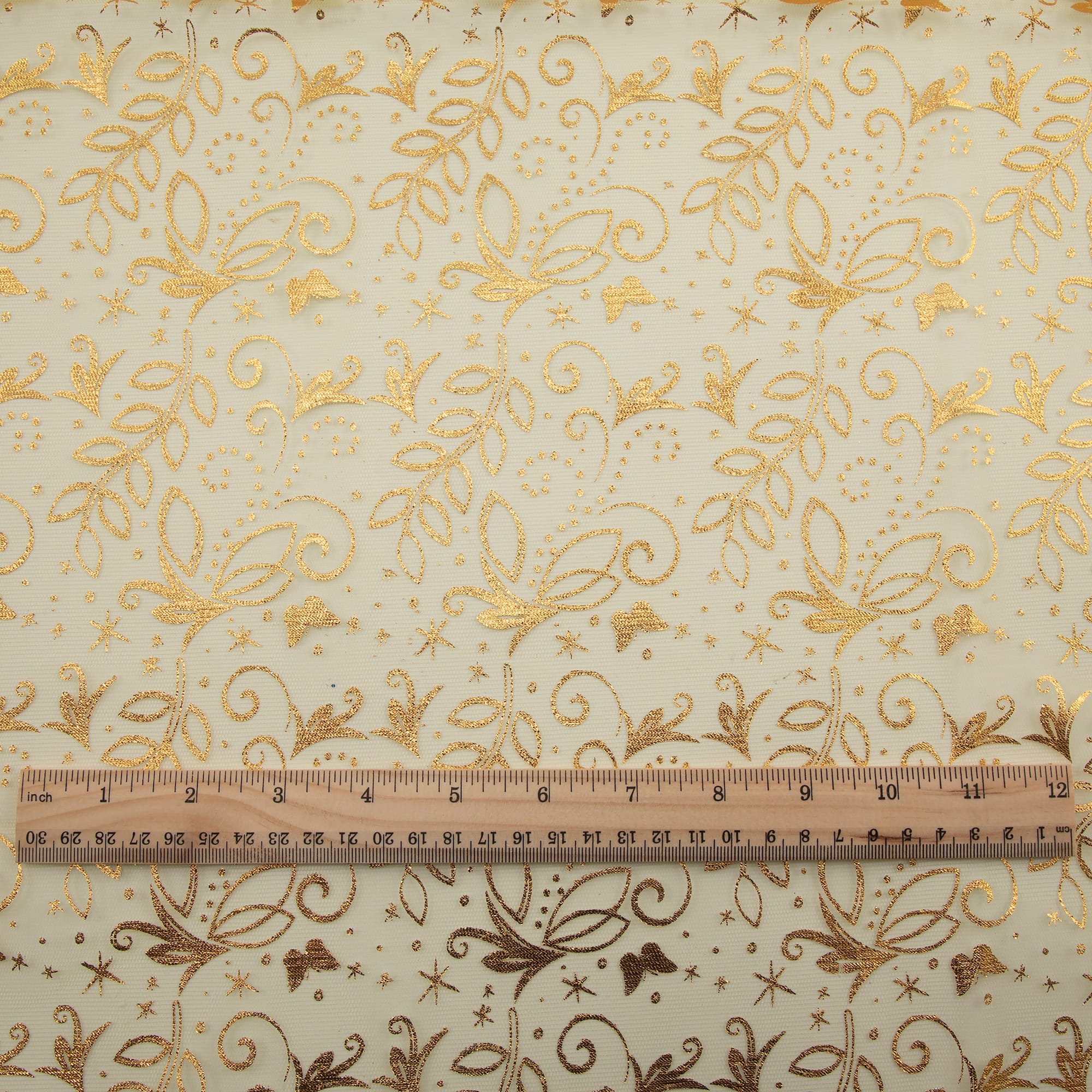 Wyla Yellow Butterfly Mesh Polyester Fabric